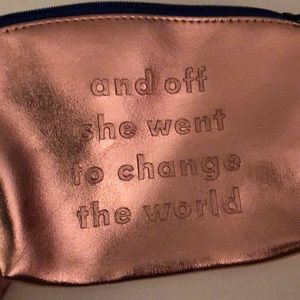 Pink metallic makeup bag